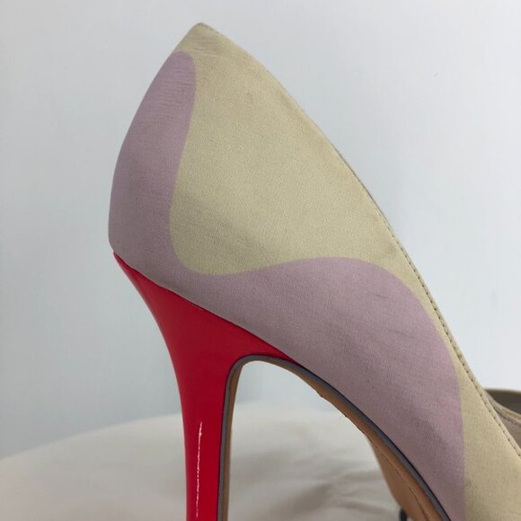 Sophia Webster Open-toe Whimsical neon pink, cream high pumps 7.5 (Euro 38) - Picture 11 of 16